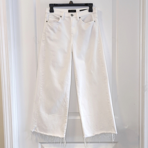 Banana Republic White High Rise Wide Leg Crop Premium Denim Size 26 - Picture 14 of 14